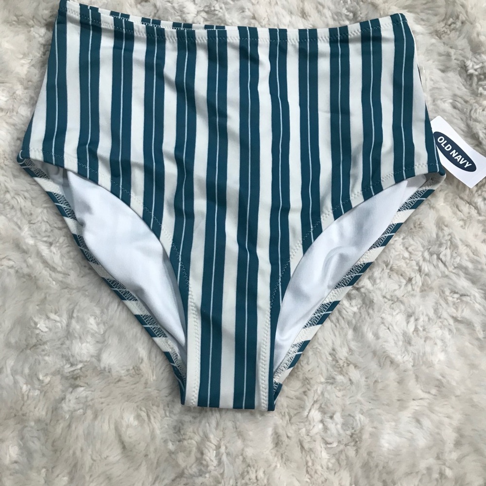 Old Navy High-Waisted Vertical Striped Swim Bottom